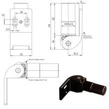 Gond avec à-coup angle 90° à automatisme oléodynamique