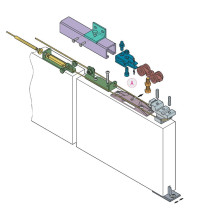 Système pour ouverture de porte simultanée à double vantail 80/120kg